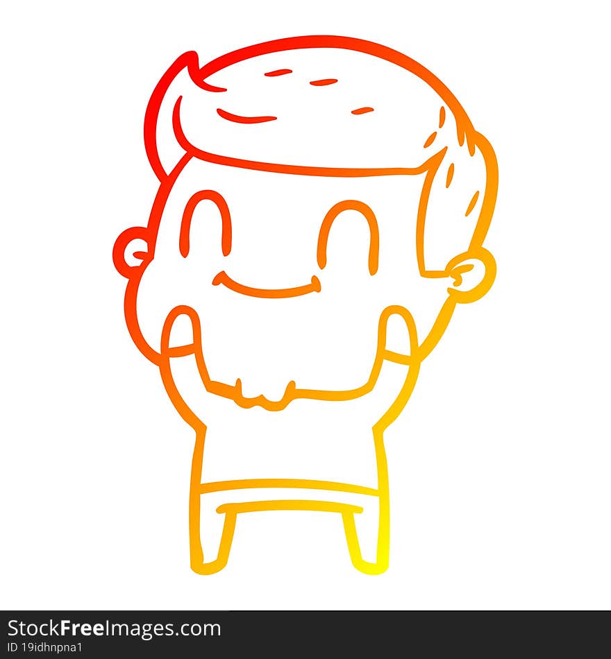 warm gradient line drawing cartoon friendly man