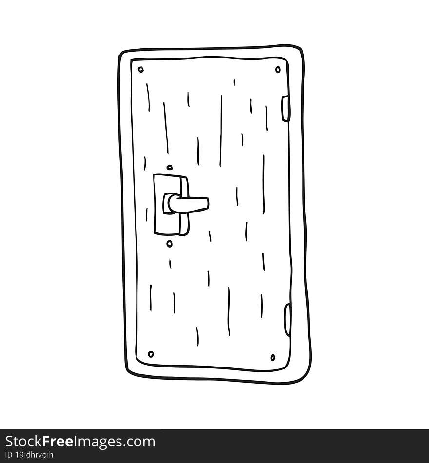 black and white cartoon door