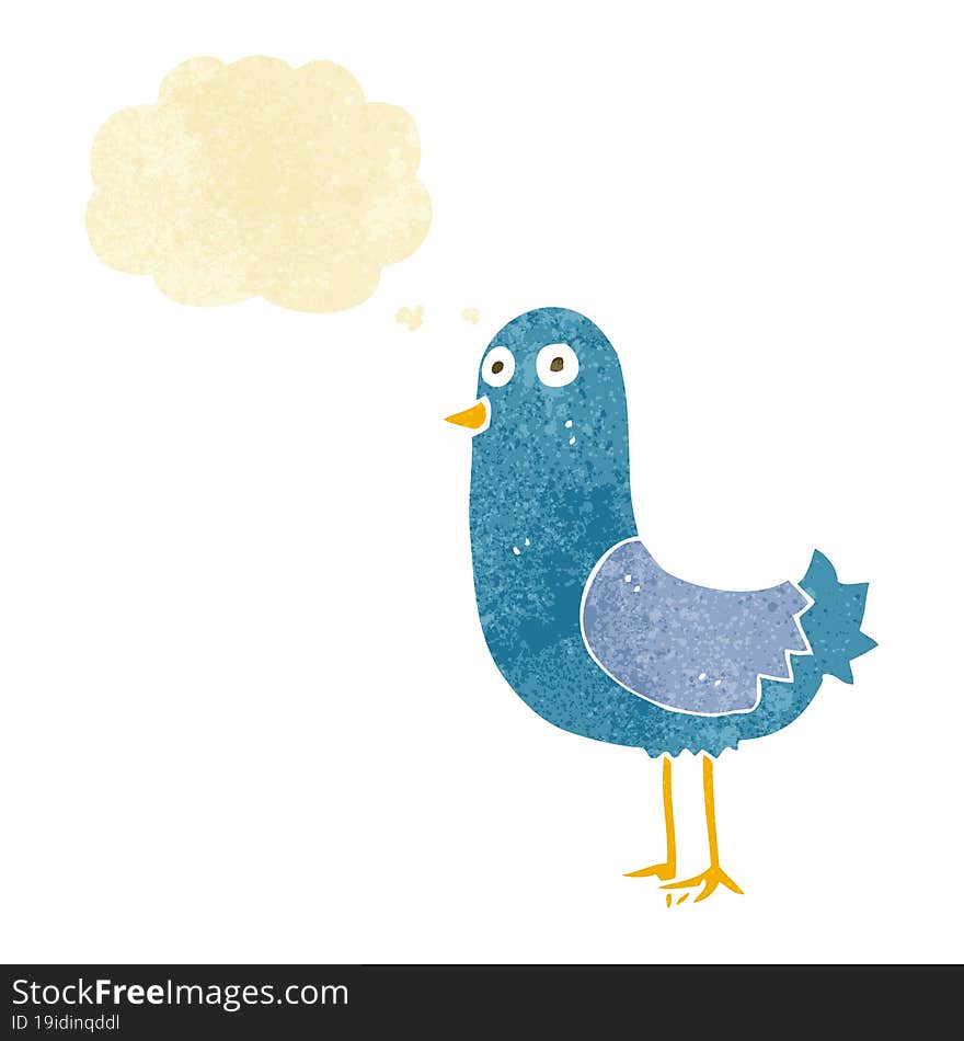 Cartoon Bird With Thought Bubble