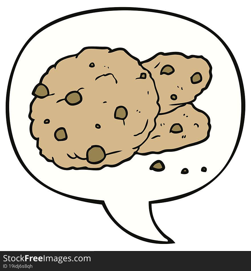 cartoon cookies and speech bubble