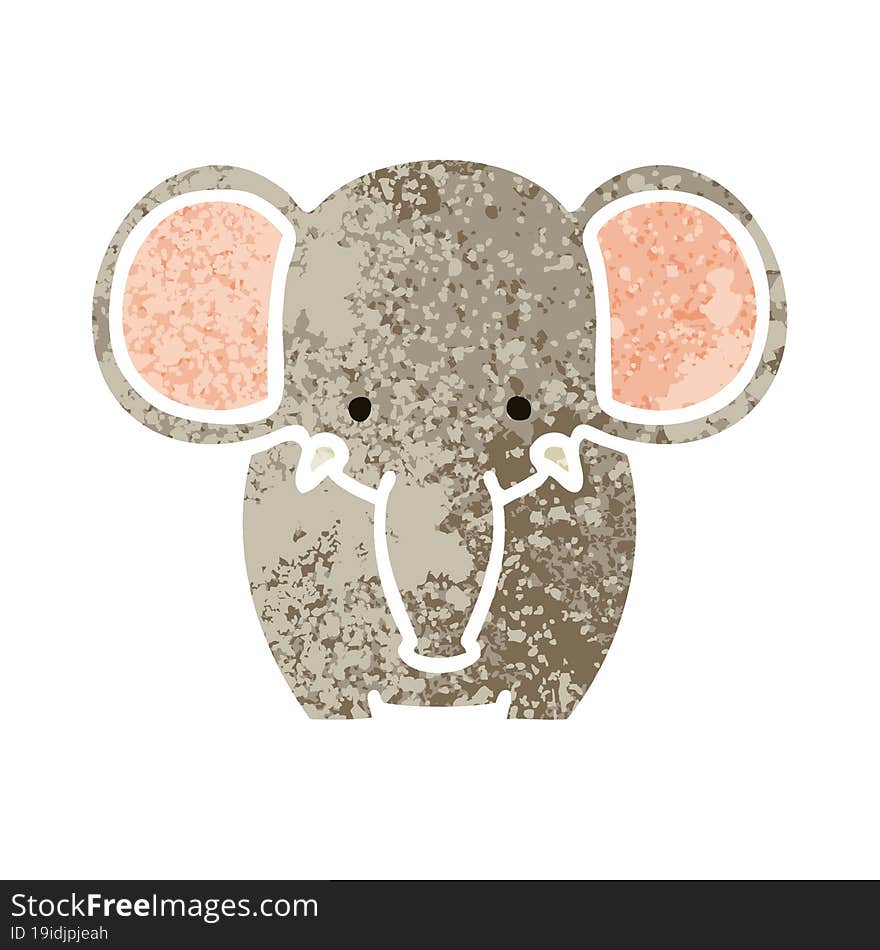 Quirky Retro Illustration Style Cartoon Elephant