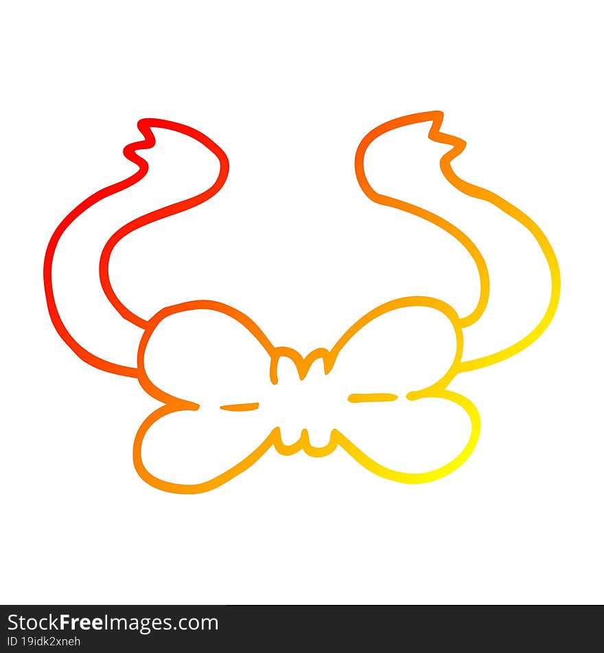 warm gradient line drawing of a cartoon bow tie