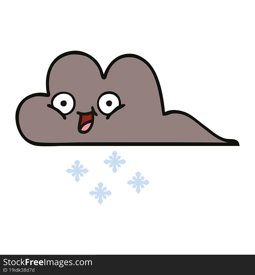 cute cartoon storm snow cloud