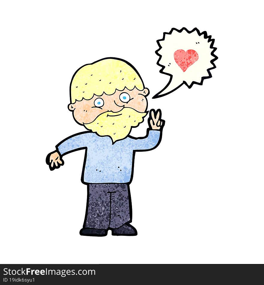 cartoon bearded man talking about love. cartoon bearded man talking about love