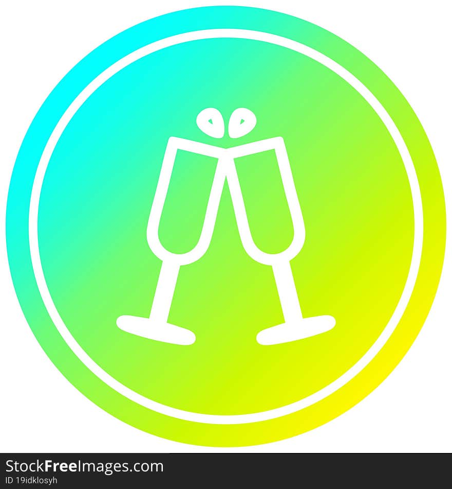 raised glasses circular icon with cool gradient finish. raised glasses circular icon with cool gradient finish