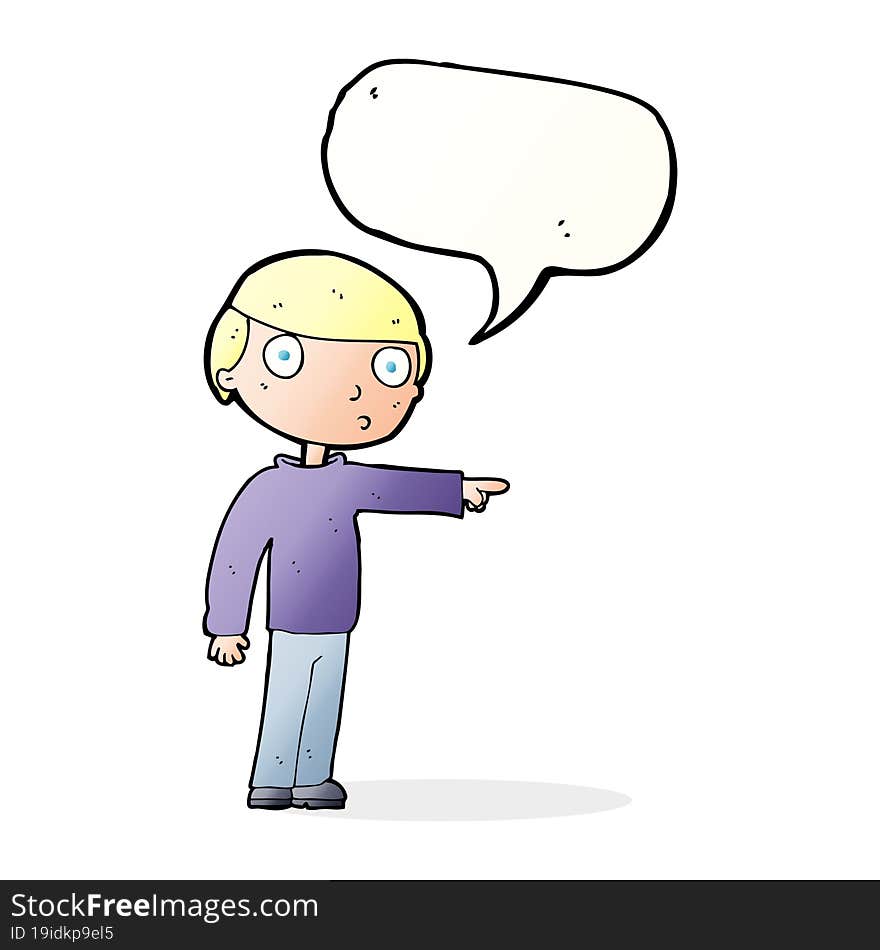 cartoon man pointing with speech bubble