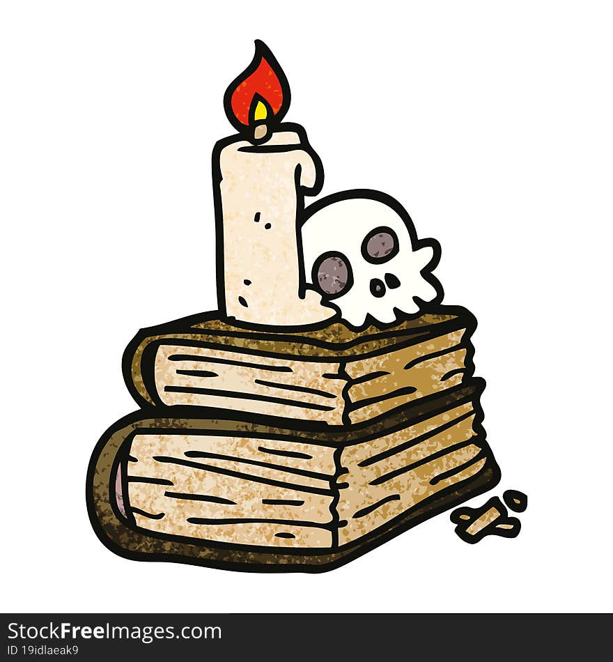 cartoon doodle spooky old spell books