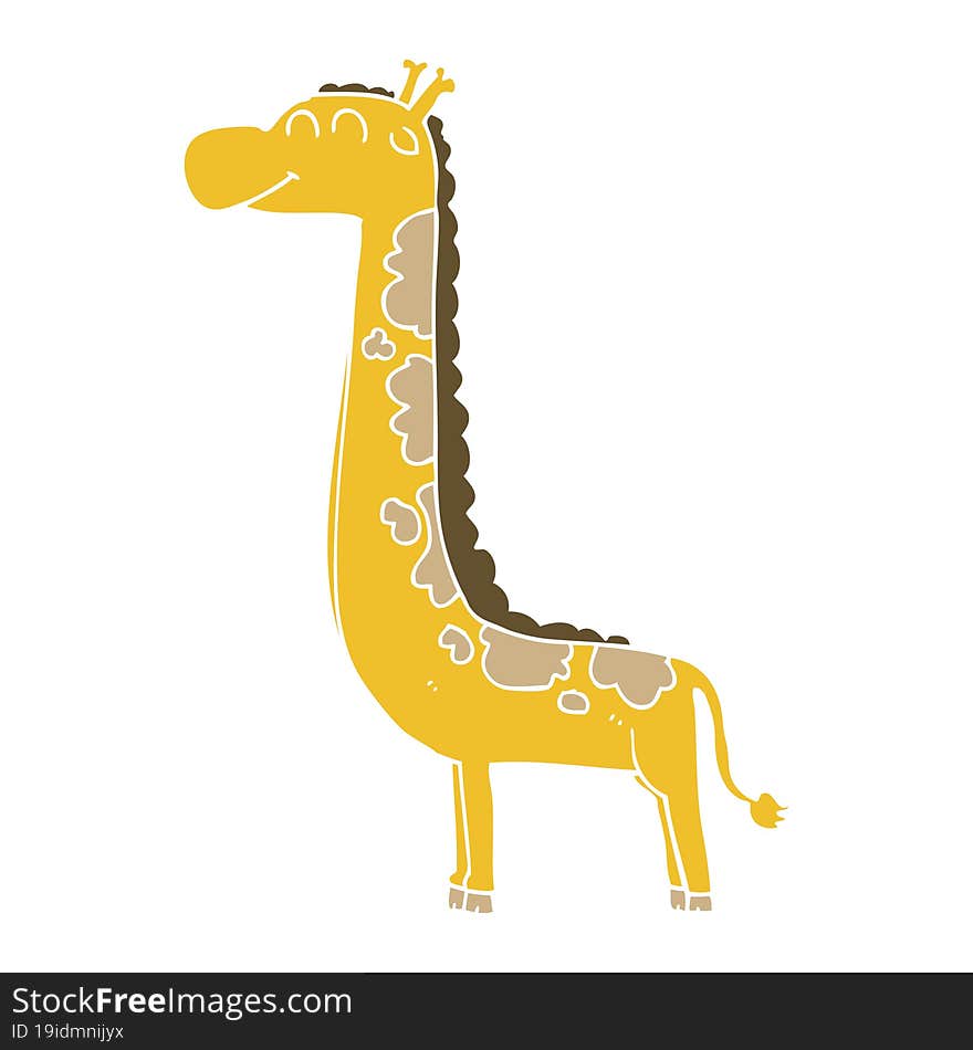 flat color style cartoon giraffe