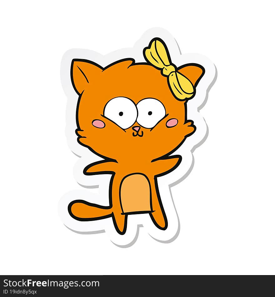 sticker of a cartoon cat