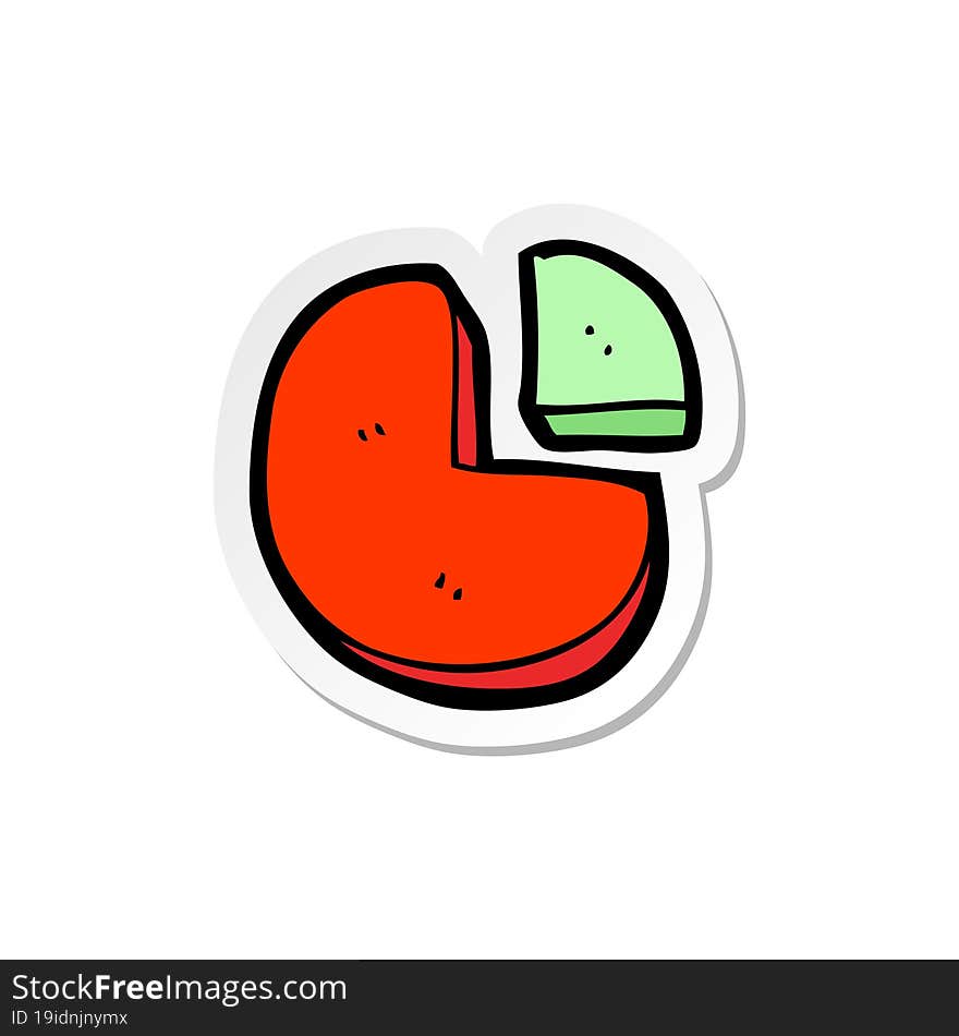 sticker of a doodle cartoon pie chart