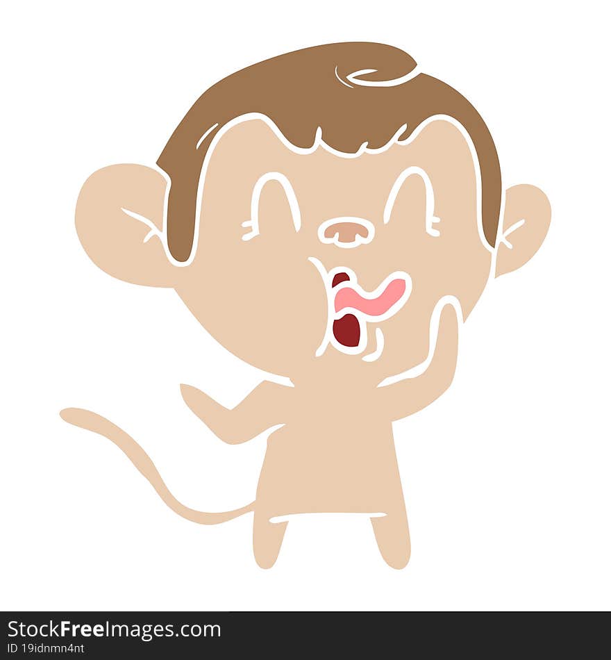 crazy flat color style cartoon monkey