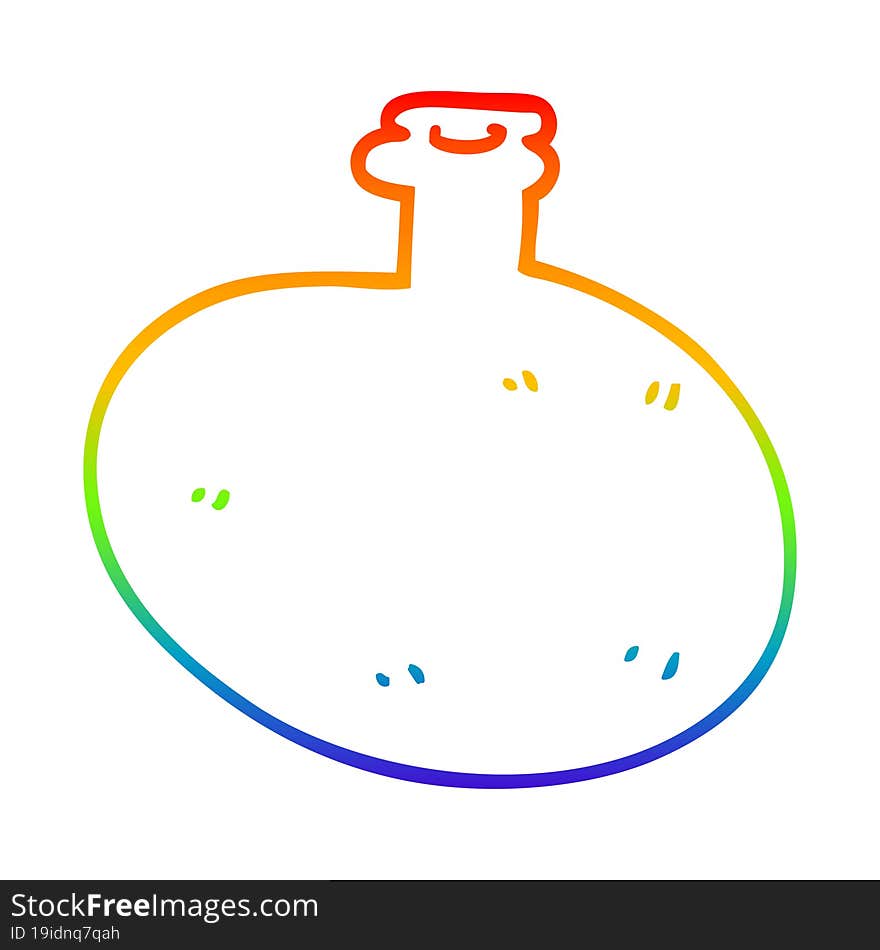 rainbow gradient line drawing cartoon big old jug