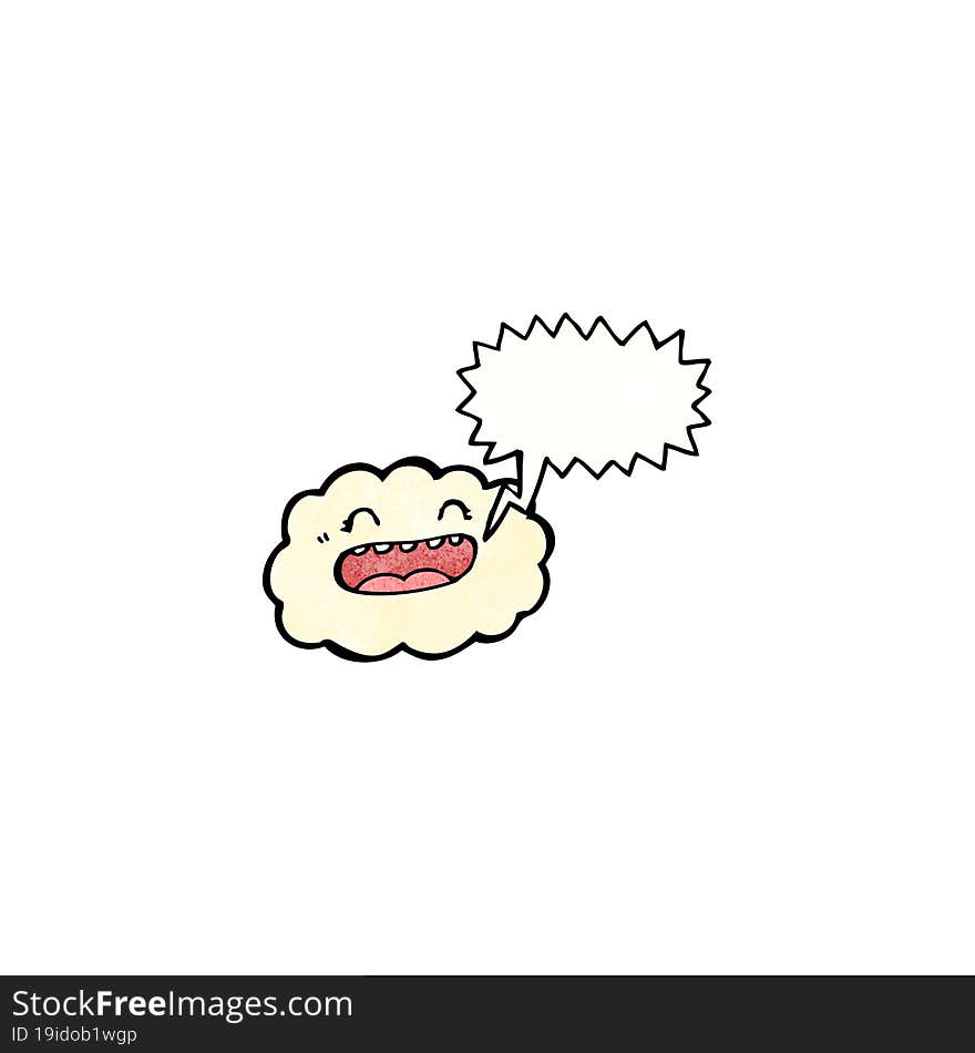 Happy Cloud With Speech Bubble