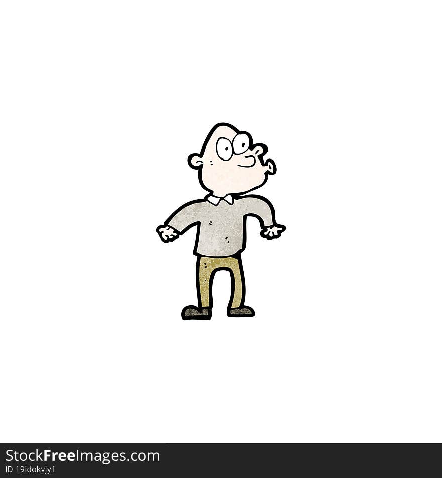 cartoon curious man