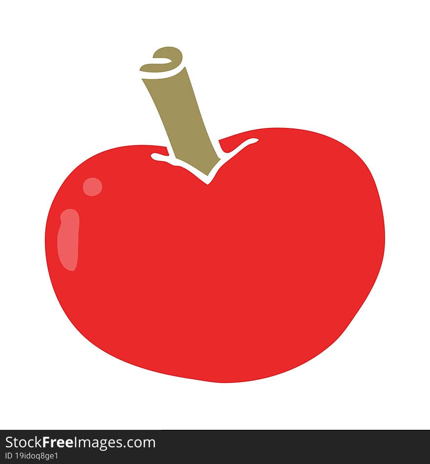 flat color style cartoon apple