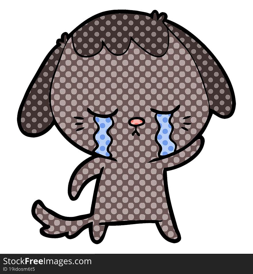 cartoon crying dog. cartoon crying dog