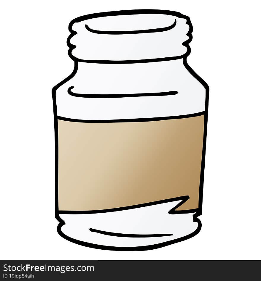 cartoon doodle pill jar