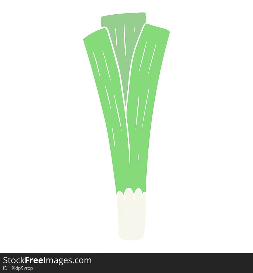 flat color style cartoon organic leek