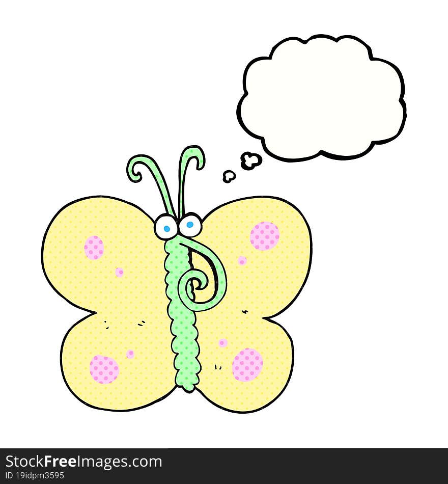 Thought Bubble Cartoon Butterfly