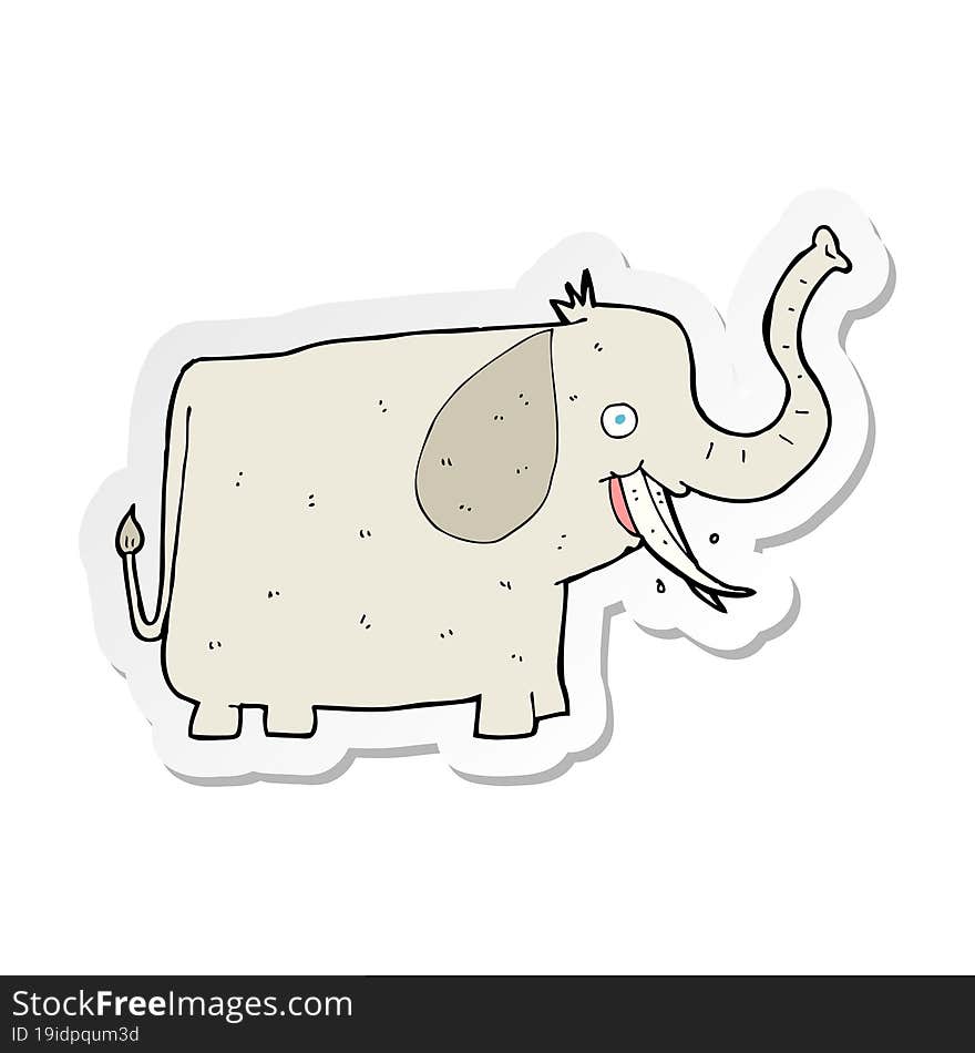 sticker of a cartoon happy elephant