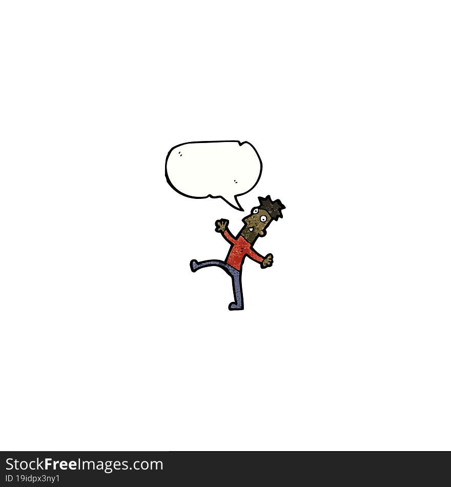 enthusiastic man with speech bubble cartoon