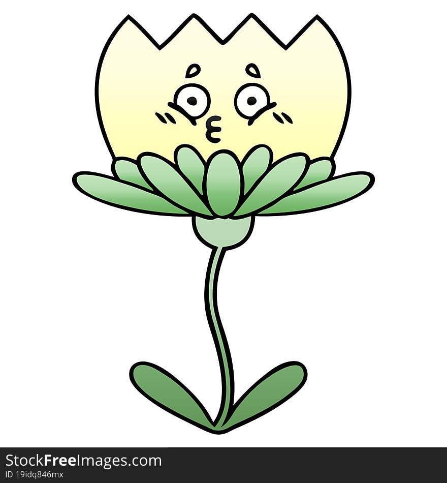 gradient shaded cartoon of a flower