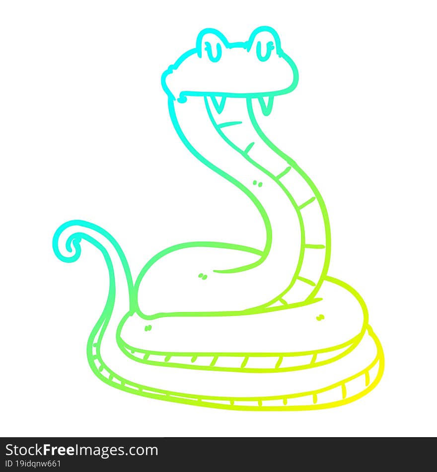 cold gradient line drawing cartoon snake