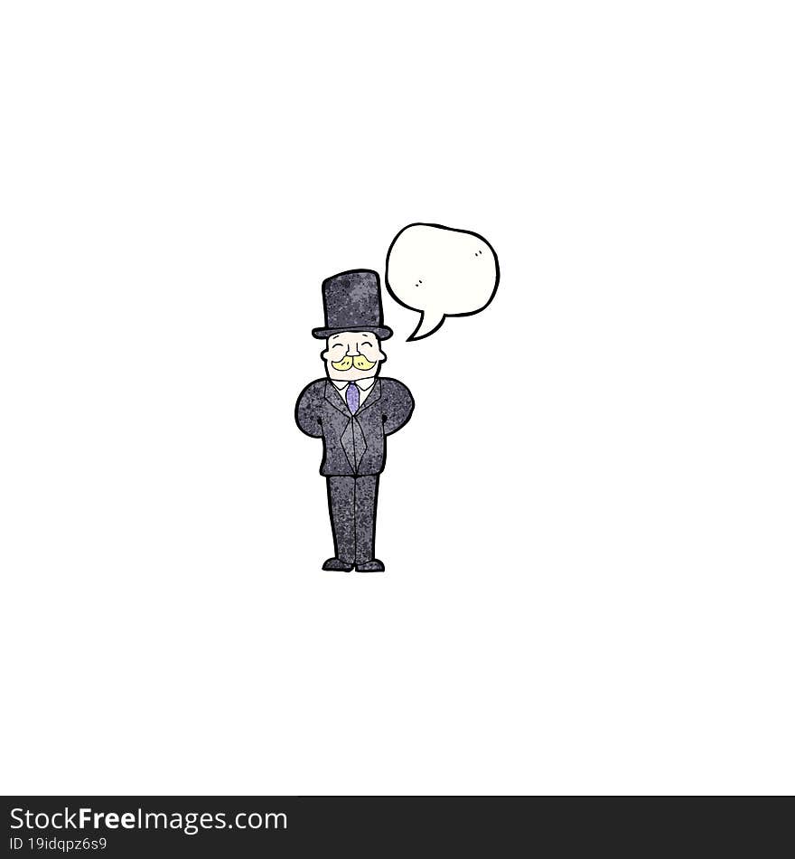 Cartoon Man Wearing Top Hat