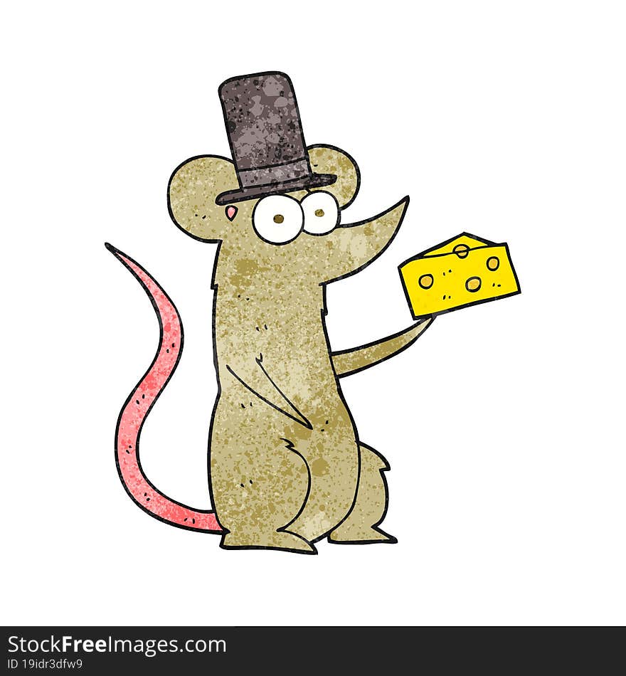 textured cartoon mouse with cheese