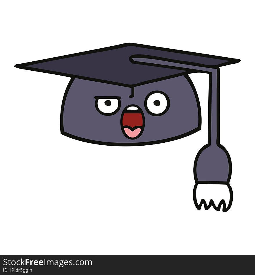 cute cartoon of a graduation hat. cute cartoon of a graduation hat