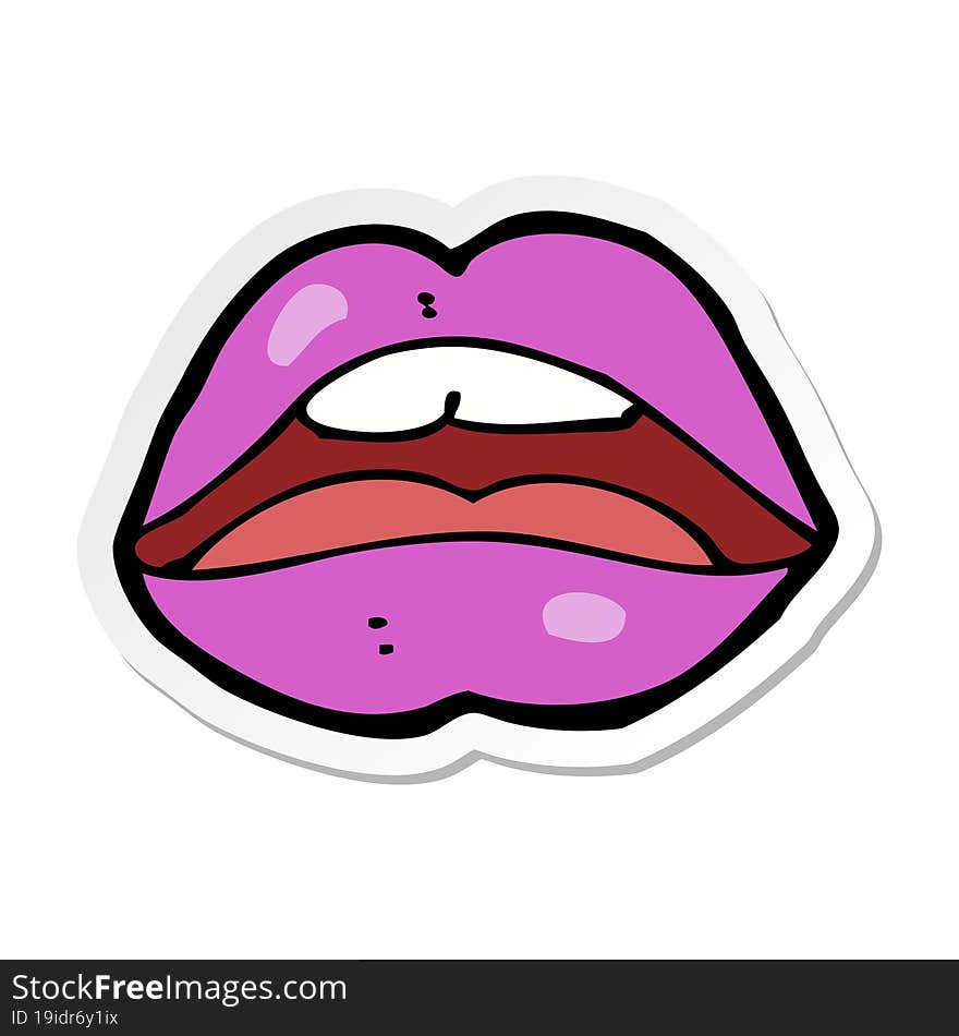 sticker of a halloween mouth cartoon symbol