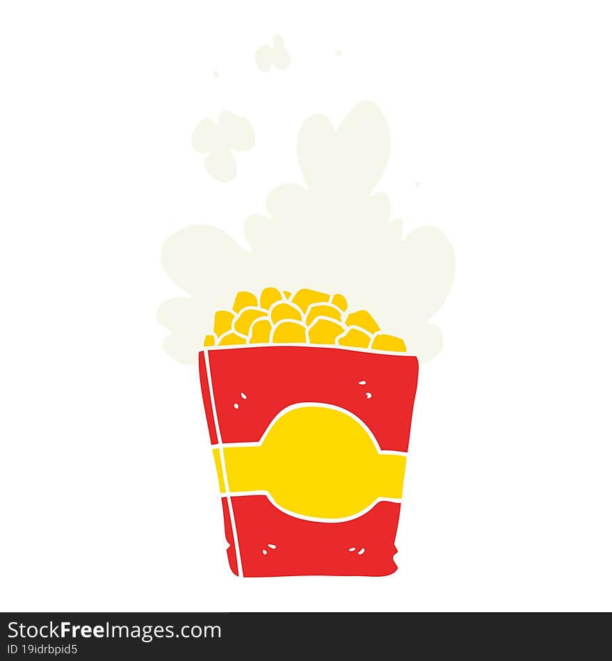 flat color style cartoon popcorn