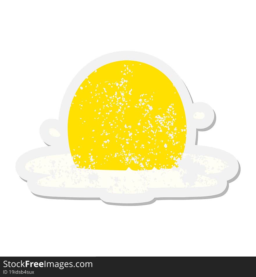 A Fried Egg Grunge Sticker