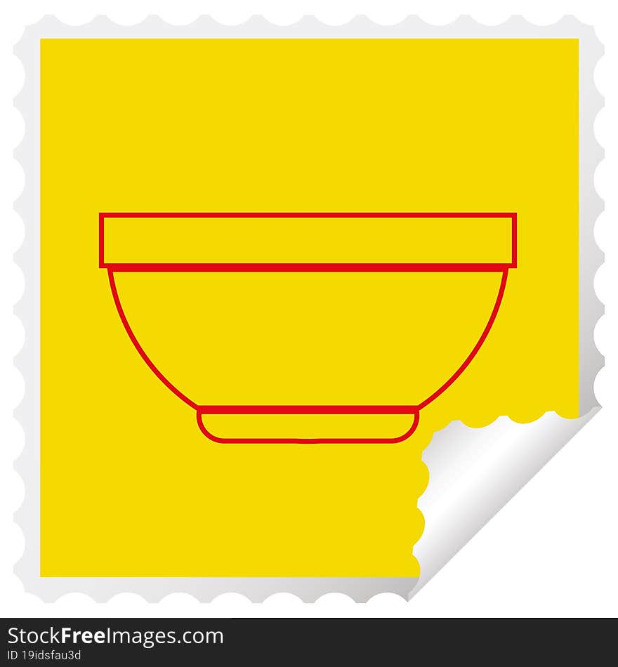 Rice bowl square peeling sticker