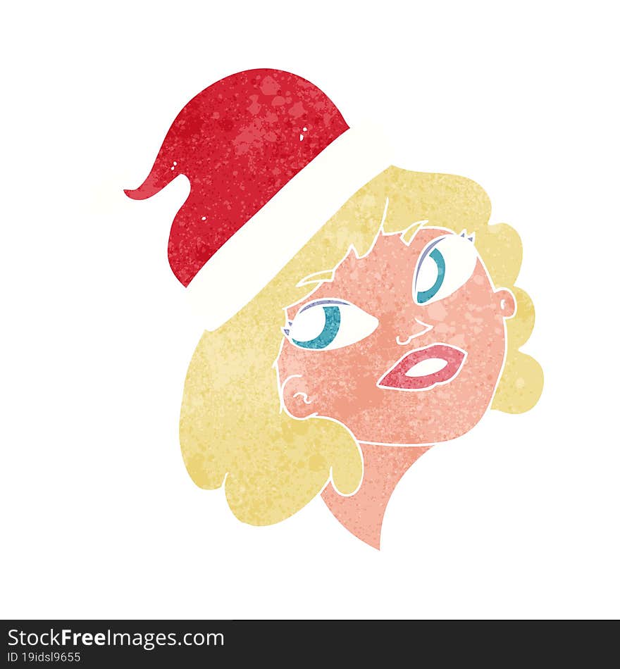 Cartoon Woman Ready For Christmas