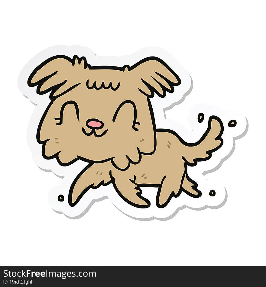 Sticker Of A Cartoon Dog