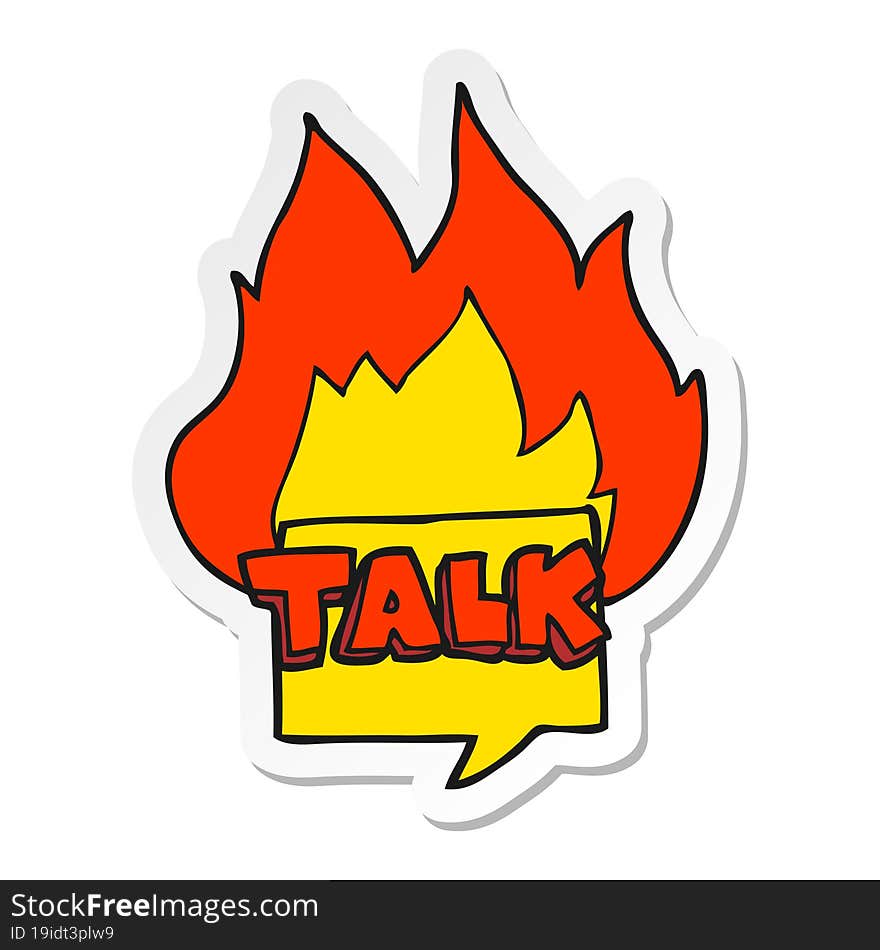 sticker of a cartoon talk symbol