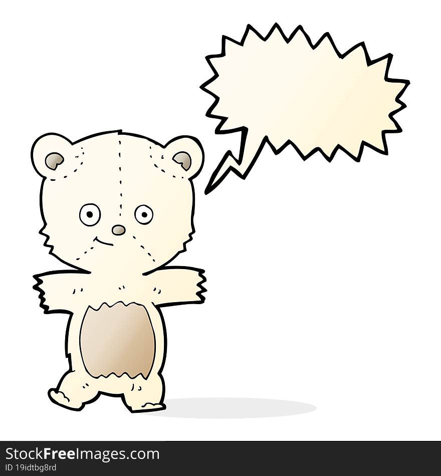 cute cartoon polar bear with speech bubble