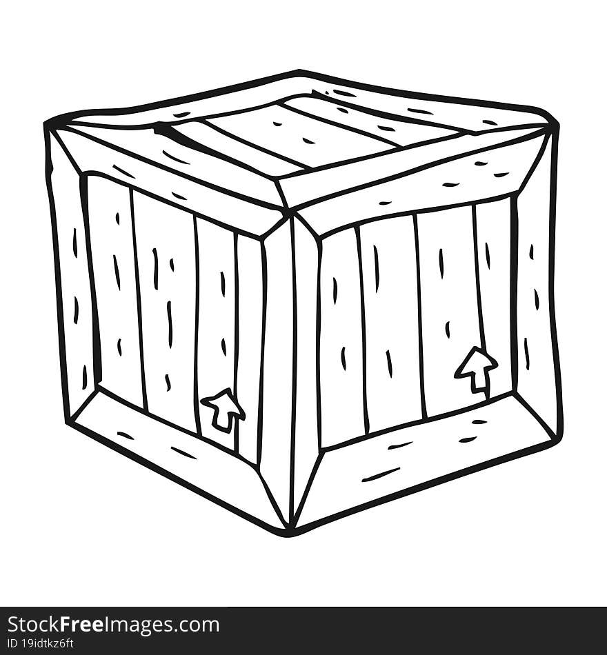 black and white cartoon box