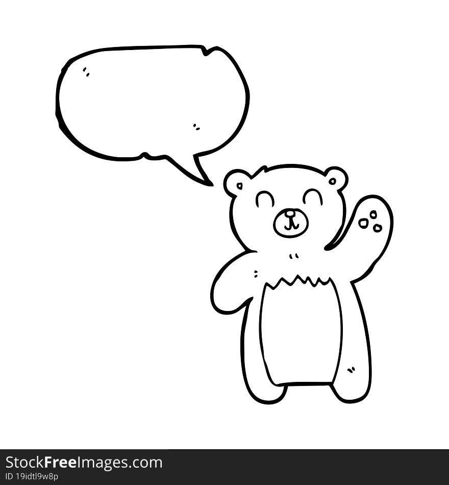 Speech Bubble Cartoon Teddy Bear