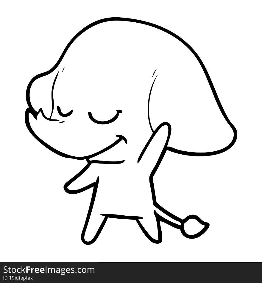 cartoon smiling elephant. cartoon smiling elephant