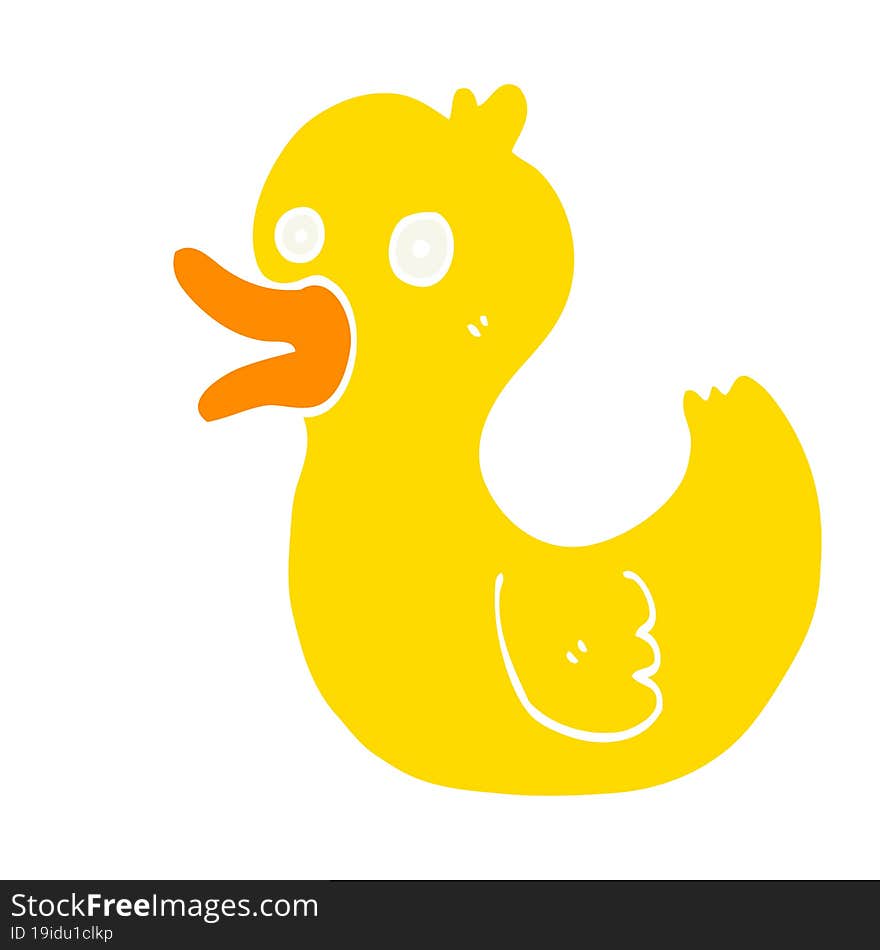 flat color style cartoon quacking duck