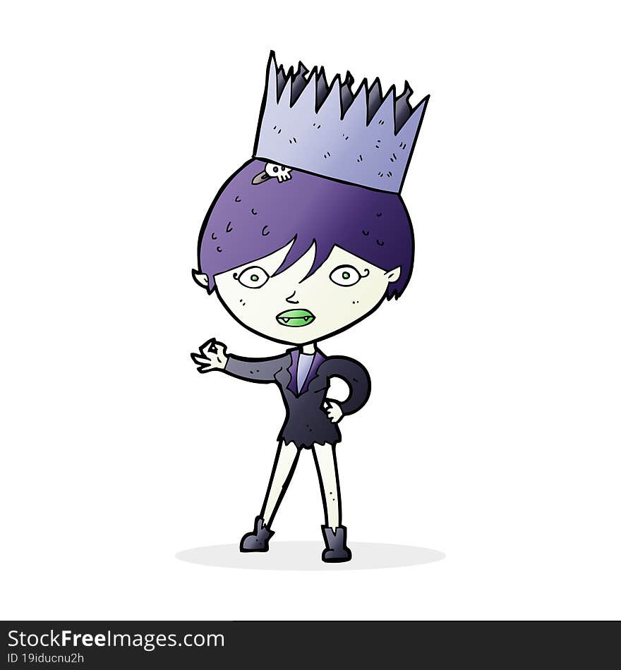 Cartoon Vampire Wearing Crown