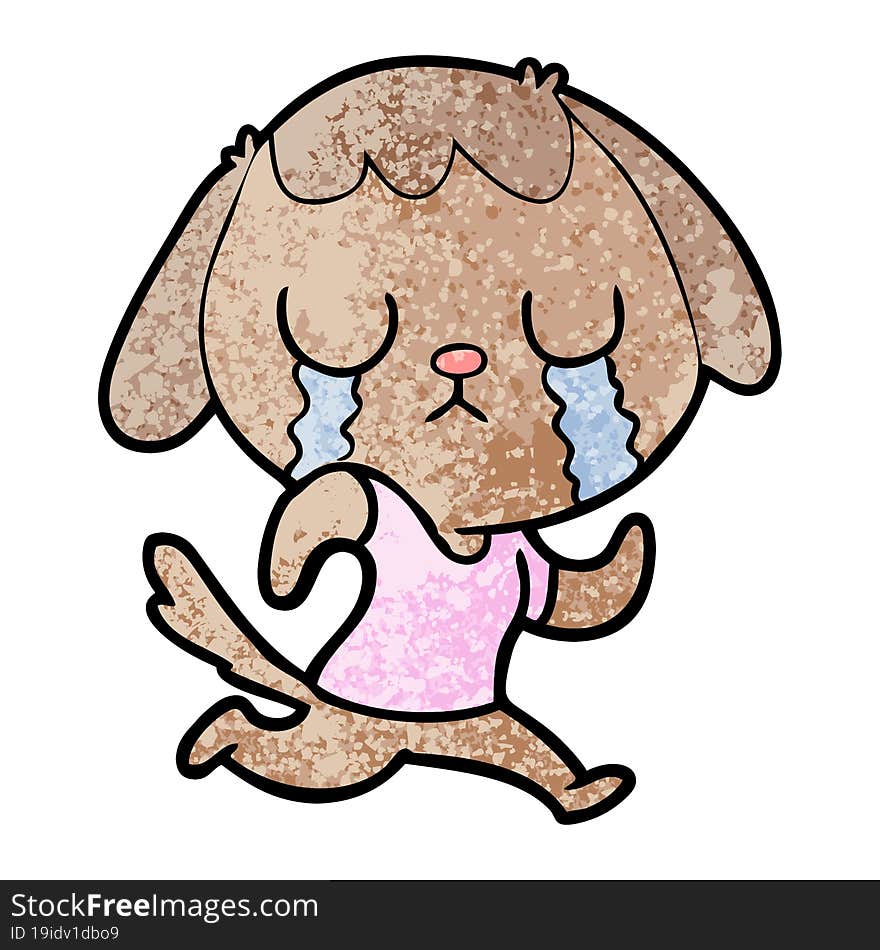 cute cartoon dog crying. cute cartoon dog crying