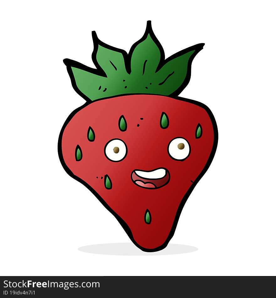 cartoon happy strawberry