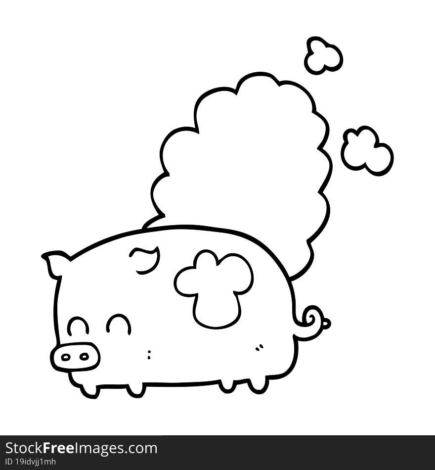 cartoon smelly pig