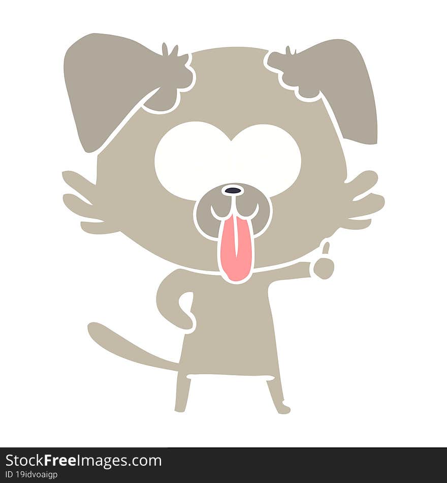 flat color style cartoon dog with tongue sticking out