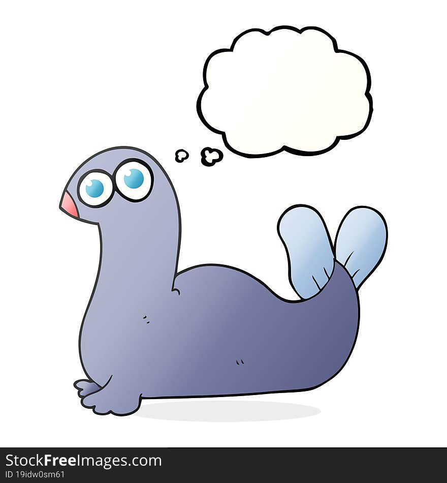 thought bubble cartoon seal