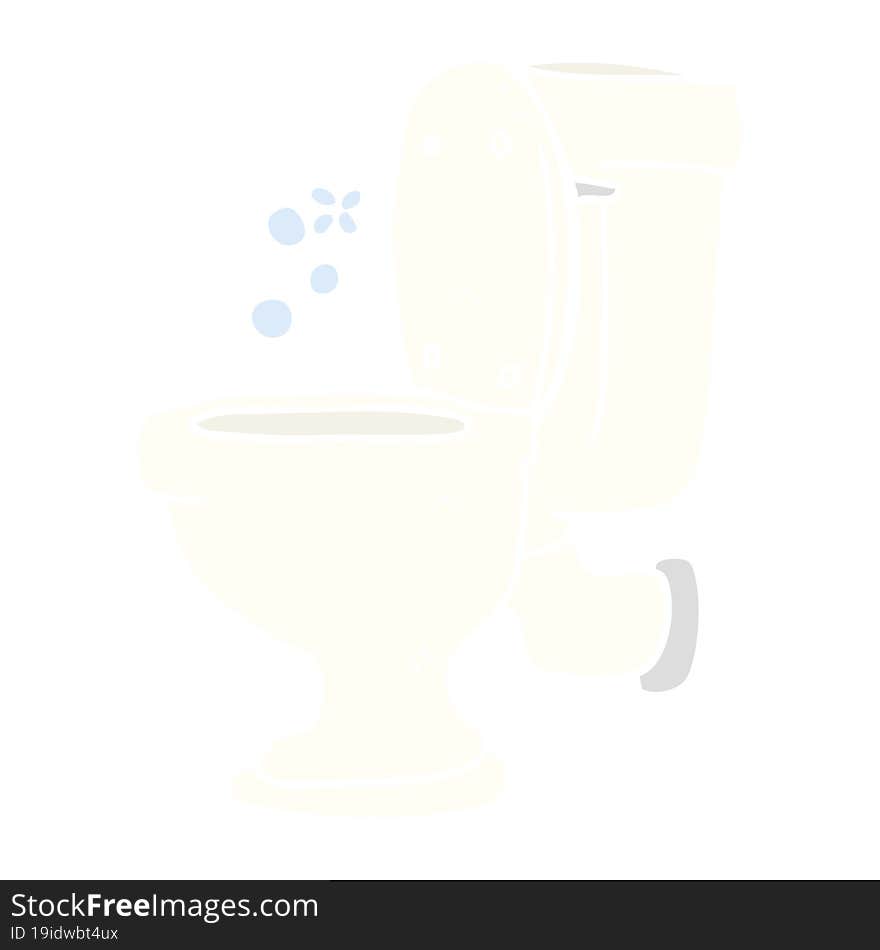 flat color illustration of a cartoon toilet