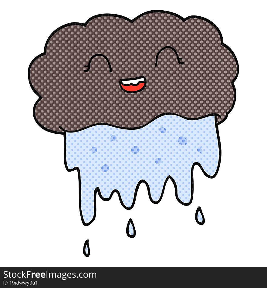 freehand drawn cartoon rain cloud